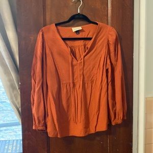 Target burnt orange blouse with ties
